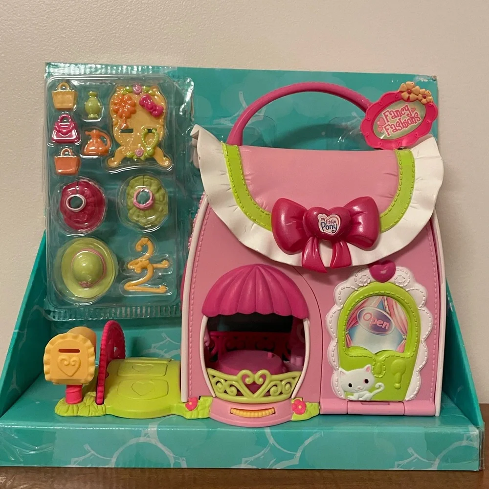 Vintage My Little Pony Ponyville Fancy Fashions Boutique G3 Playset RARE Y2K Set